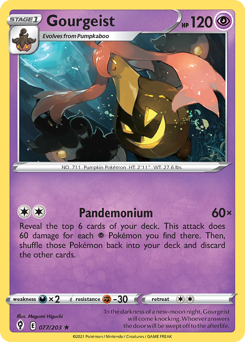 Gourgeist, Evolving Skies #77, Pokémon TCG card