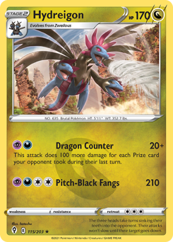 Hydreigon, Evolving Skies #115, Pokémon TCG card