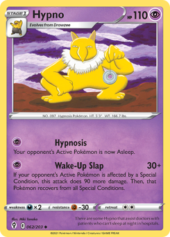 Hypno, Evolving Skies #62, Pokémon TCG card