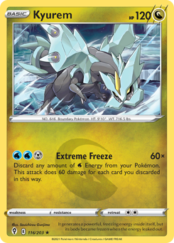 Kyurem, Evolving Skies #116, Pokémon TCG card