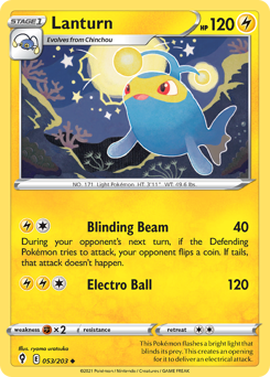 Lanturn, Evolving Skies #53, Pokémon TCG card