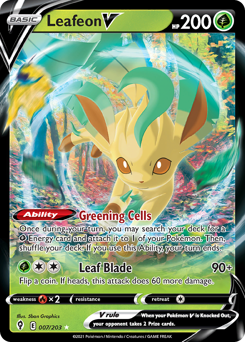 Leafeon V, Evolving Skies #7, Pokémon TCG card