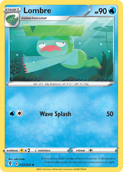 Lombre, Evolving Skies #33, Pokémon TCG card