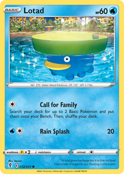Lotad, Evolving Skies #32, Pokémon TCG card
