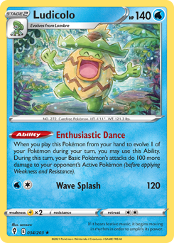 Ludicolo, Evolving Skies #34, Pokémon TCG card