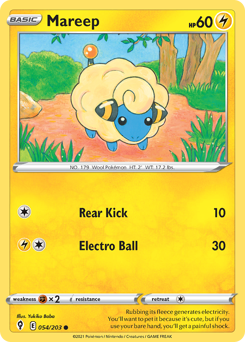 Mareep, Evolving Skies #54, Pokémon TCG card