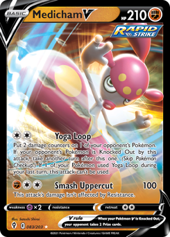 Medicham V, Evolving Skies #83, Pokémon TCG card