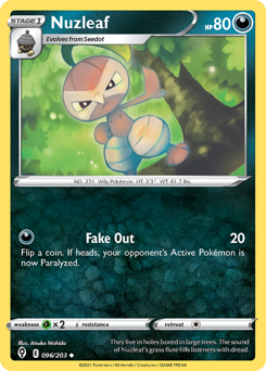 Nuzleaf, Evolving Skies #96, Pokémon TCG card
