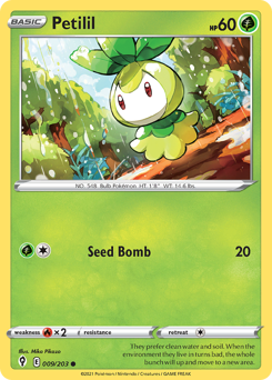 Petilil, Evolving Skies #9, Pokémon TCG card