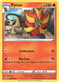 Pyroar, Evolving Skies #23, Pokémon TCG card