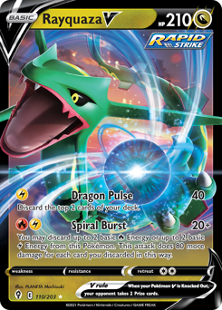 Rayquaza V, Evolving Skies #110, Pokémon TCG card