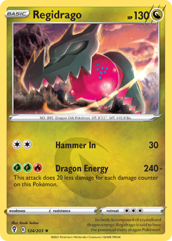 Regidrago, Evolving Skies #124, Pokémon TCG card