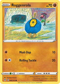Roggenrola, Evolving Skies #86, Pokémon TCG card