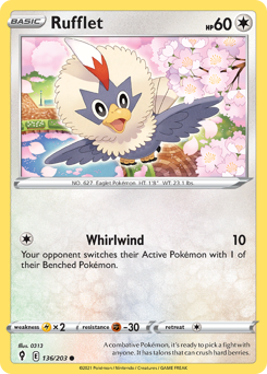 Rufflet, Evolving Skies #136, Pokémon TCG card
