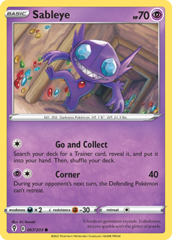 Sableye, Evolving Skies #67, Pokémon TCG card