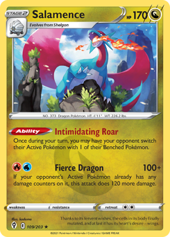 Salamence, Evolving Skies #109, Pokémon TCG card