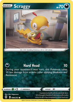 Scraggy, Evolving Skies #98, Pokémon TCG card