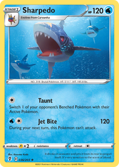 Sharpedo, Evolving Skies #36, Pokémon TCG card
