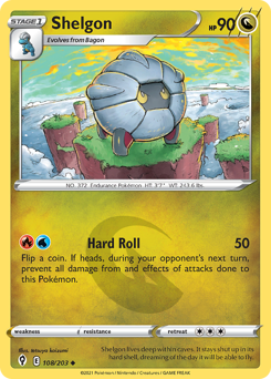 Shelgon, Evolving Skies #108, Pokémon TCG card