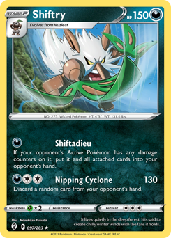 Shiftry, Evolving Skies #97, Pokémon TCG card