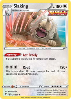 Slaking, Evolving Skies #131, Pokémon TCG card