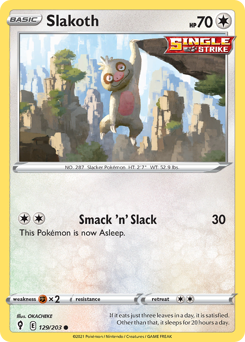 Slakoth, Evolving Skies #129, Pokémon TCG card
