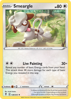 Smeargle, Evolving Skies #128, Pokémon TCG card