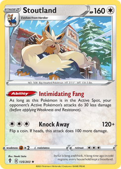 Stoutland, Evolving Skies #135, Pokémon TCG card