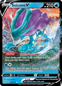 Suicune V, Evolving Skies #31, Pokémon TCG card