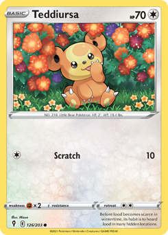 Teddiursa, Evolving Skies #126, Pokémon TCG card
