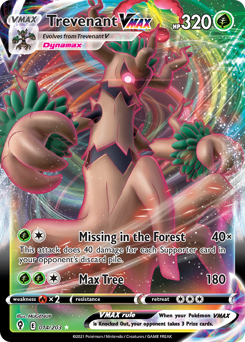 Trevenant VMAX, Evolving Skies #14, Pokémon TCG card