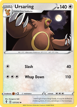 Ursaring, Evolving Skies #127, Pokémon TCG card