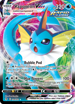 Vaporeon VMAX, Evolving Skies #30, Pokémon TCG card