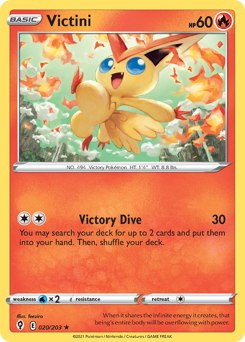 Victini, Evolving Skies #20, Pokémon TCG card