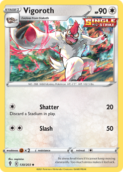 Vigoroth, Evolving Skies #130, Pokémon TCG card