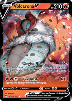 Volcarona V, Evolving Skies #21, Pokémon TCG card