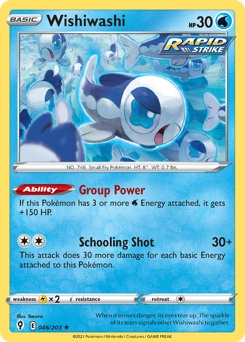 Wishiwashi, Evolving Skies #46, Pokémon TCG card