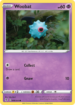 Woobat, Evolving Skies #68, Pokémon TCG card
