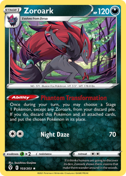 Zoroark, Evolving Skies #103, Pokémon TCG card