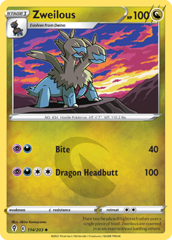 Zweilous, Evolving Skies #114, Pokémon TCG card