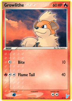 Growlithe, EX Trainer Kit 2 Minun #4, Pokémon TCG card