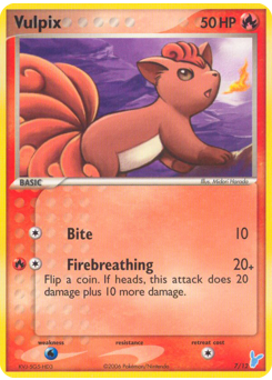 Vulpix, EX Trainer Kit 2 Minun #7, Pokémon TCG card