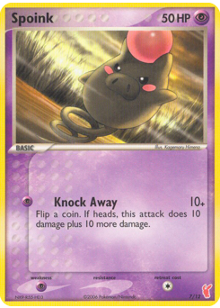 Spoink, EX Trainer Kit 2 Plusle #7, Pokémon TCG card