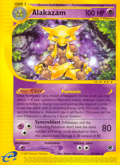 Alakazam, Expedition Base Set #33, Pokémon TCG card