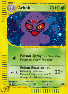Arbok, Expedition Base Set #3, Pokémon TCG card