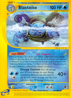 Blastoise, Expedition Base Set #37, Pokémon TCG card