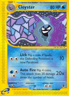 Cloyster, Expedition Base Set #42, Pokémon TCG card
