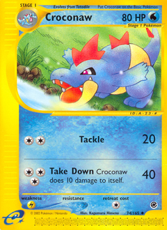 Croconaw, Expedition Base Set #74, Pokémon TCG card