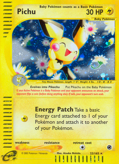 Pichu, Expedition Base Set #22, Pokémon TCG card