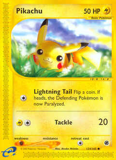 Pikachu, Expedition Base Set #124, Pokémon TCG card